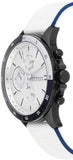 Tommy Hilfiger Bank Chronograph White Dial White Rubber Strap Watch for Men - 1791723 Buy Now By Tommy Hilfiger