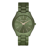 Michael Kors Slim Runway Green Dial Green Steel Strap Watch for Women - MK4526 Buy Now By Michael Kors