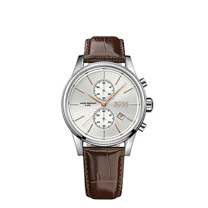 Hugo Boss Jet Chronograph Quartz Silver Dial Brown Leather Strap Watch For Men - HB1513280 Buy Now By Hugo Boss