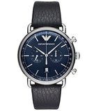 Emporio Armani Aviator Blue Dial Blue Leather Strap Watch For Men - AR11105 Buy Now By Emporio Armani