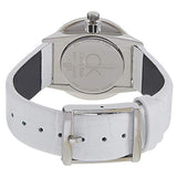Calvin Klein Accent Silver Dial White Leather Strap Watch for Women - K2Y2Y1KW Buy Now By Calvin Klein