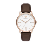 Emporio Armani Minimalist Quartz White Dial Brown Leather Strap Watch For Men - AR11572 Buy Now By Emporio Armani