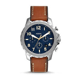 Fossil Bowman Chronograph Blue Dial Brown Leather Strap Watch for Men - FS5602 Buy Now By Fossil