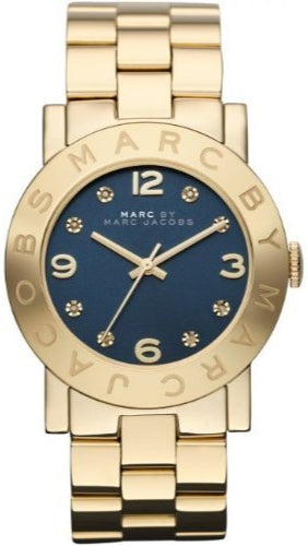 Marc Jacobs Amy Blue Dial Gold Steel Strap Watch for Women - MBM3166 Buy Now By Marc Jacobs