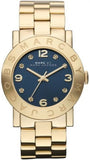 Marc Jacobs Amy Blue Dial Gold Steel Strap Watch for Women - MBM3166 Buy Now By Marc Jacobs