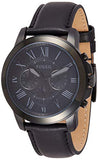 Fossil Grant Chronograph Black Dial Black Leather Strap Watch for Men - FS5132 Buy Now By Fossil