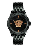 Versace Palazzo Empire Black Dial Black Steel Strap Watch for Men - VERD00518 Buy Now By Versace