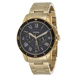 Fossil Inscription Automatic Black Dial Gold Steel Strap Watch for Men - FS5267 Buy Now By Fossil