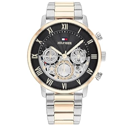 Tommy Hilfiger Legend Chronograph Black Dial Two Tone Steel Strap Watch For Men - 1710570 Buy Now By Tommy Hilfiger