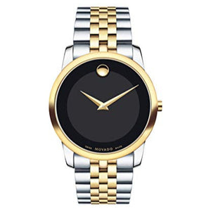 Movado Museum Classic Black Dial Two Tone Steel Strap Watch For Men - 606899 Buy Now By Movado