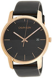 Calvin Klein City Quartz Black Dial Black Leather Strap Watch for Men - K2G2G6CZ Buy Now By Calvin Klein