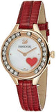 Swarovski Lovely Crystals Analog White Dial Red Leather Strap Watch for Women - 5297584 Buy Now By Swarovski