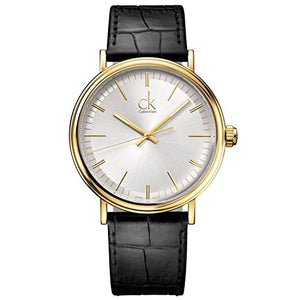 Calvin Klein Surround Silver Dial Black Leather Strap Watch for Men - K3W215C6 Buy Now By Calvin Klein