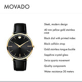 Movado Ultra Slim Black Dial Black Leather Strap Watch For Men - 0607087 Buy Now By Movado
