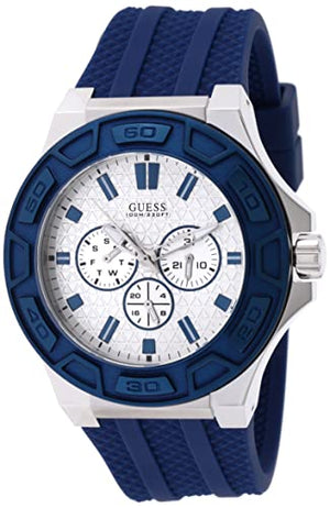 Guess Force White Dial Blue Rubber Strap Watch For Men - W0674G4 Buy Now By Guess