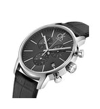 Calvin Klein City Chronograph Black Dial Black Leather Strap Watch for Men - K2G271C3 Buy Now By Calvin Klein
