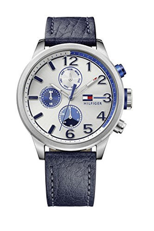 Tommy Hilfiger Jackson Silver Dial Black Leather Strap Watch for Men - 1791240 Buy Now By Tommy Hilfiger