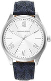 Michael Kors Benning Three Hand Silver Dial Blue Leather Strap Watch For Men - MK8930 Buy Now By Michael Kors
