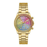 Guess Sugarrush Quartz Multicolor Dial Gold Steel Strap Watch For Women - GW0258L1 Buy Now By Guess