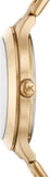 Michael Kors Slim Runway Crystals Gold Dial Gold Steel Strap Watch for Women - MK1046 Buy Now By Michael Kors