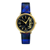 Versace V-Circle Black Dial Blue Leather Strap Watch for Women - VE8100218 Buy Now By Versace