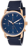 Fossil The Commuter Blue Dial Blue Leather Strap Watch for Men - FS5404 Buy Now By Fossil