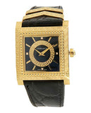 Versace VD-25 Diamonds Black Dial Black Leather Strap Watch for Women - VQF020015 Buy Now By Versace