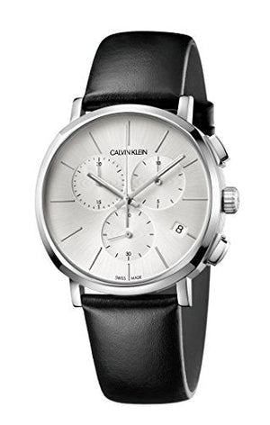 Calvin Klein Posh Silver Dial Black Leather Strap Watch for Men - K8Q371C6 Buy Now By Calvin Klein