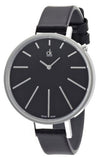 Calvin Klein Equal Black Dial Black Leather Strap Watch for Women - K3E231C1 Buy Now By Calvin Klein