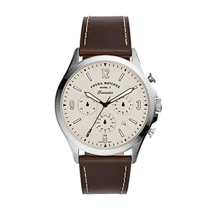 Fossil Forrester Chronograph White Dial Brown Leather Strap Watch for Men - FS5696 Buy Now By Fossil