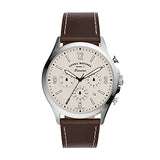 Fossil Forrester Chronograph White Dial Brown Leather Strap Watch for Men - FS5696 Buy Now By Fossil