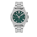 Versace Greca Action Chronograph Quartz Green Dial Silver Steel Strap Watch for Men - VE3J00422 Buy Now By Versace
