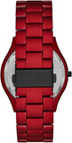 Michael Kors Slim Runway Quartz Black Dial Red Steel Strap Watch for Men - MK8712 Buy Now By Michael Kors