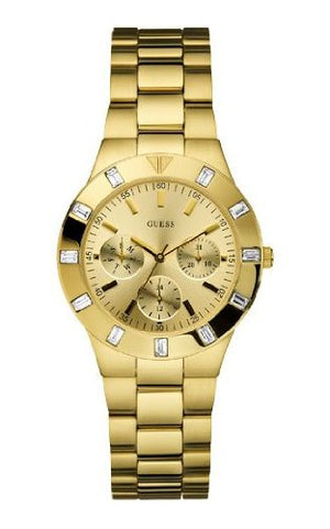 Guess Glisten Analog Gold Dial Gold Steel Strap Watch For Women - W13576l1 Buy Now By Guess