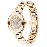 Movado Bold Crystal Pave Rose Gold Dial Rose Gold Steel Strap Watch For Women - 3600493 Buy Now By Movado