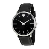 Movado Ultra Slim Black Dial Black Leather Strap Watch For Men - 0607086 Buy Now By Movado