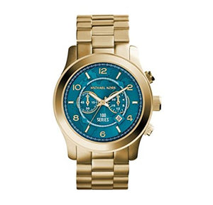 Michael Kors Runway Stop Hunger Blue Dial Gold Steel Strap Watch for Men - MK8315 Buy Now By Michael Kors