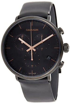 Calvin Klein High Noon Black Dial Black Leather Strap Watch for Men - K8M274CB Buy Now By Calvin Klein