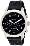 Fossil Pilot 54 Chronograph Black Dial Black Leather Strap Watch for Men - FS5181 Buy Now By Fossil
