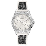 Guess Swirl Quartz Silver Dial White Silicone Strap Watch for Women - W1096L1 Buy Now By Guess