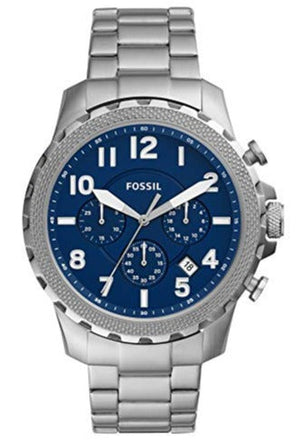 Fossil Bowman Chronograph Blue Dial Silver Steel Strap Watch for Men - FS5604 Buy Now By Fossil