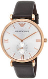 Emporio Armani Classic Analog Silver Dial Brown Leather Strap Watch For Men - AR9038 Buy Now By Emporio Armani