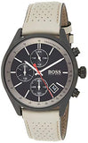 Hugo Boss Grand Prix Chronograph Black Dial Grey Leather Strap Watch for Men - 1513562 Buy Now By Hugo Boss