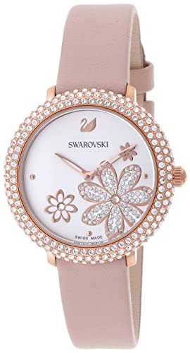 Swarovski Crystal Frost White Dial Pink Leather Strap Watch for Women - 5519223 Buy Now By Swarovski