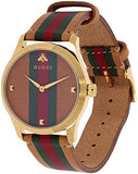 Gucci G Timeless Quartz Brown Dial Brown Leather Strap Unisex Watch - YA1264077 Buy Now By Gucci