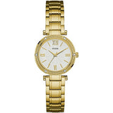 Guess Park Ave South Analog White Dial Gold Steel Strap Watch For Women - W0767L2 Buy Now By Guess