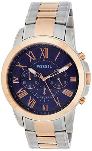 Fossil Grant Chronograph Blue Dial Two Tone Steel Strap Watch for Men - FS5024 Buy Now By Fossil