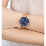 Fossil Jacqueline Three Hand Date Luggage Blue Dial Brown Leather Strap Watch for Women - ES4274 Buy Now By Fossil