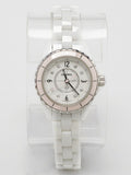 Chanel J12 Quartz Diamonds Ceramic White Dial White Steel Strap Watch for Women - J12 H4466 Buy Now By Chanel
