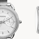 Fossil Tailor White Dial Silver Steel Strap Watch for Women - ES4262 Buy Now By Fossil